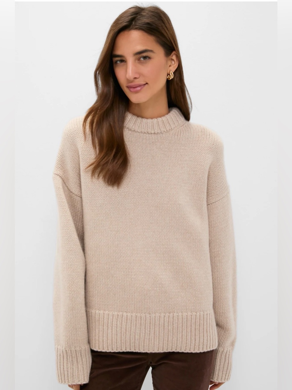 Sandstone Genevieve Cashmere Wool Blend Crewneck Sweater by Tuckernuck